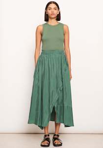 Womenswear: Pol Vault Wrap Skirt Green