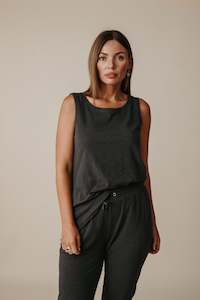 Womenswear: Talamaya Shoreline Singlet Black Sand