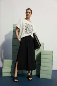 Elk Bruk Tee Tropea Print Black