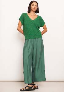 Womenswear: Pol Rig Knit Top Green