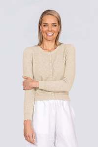 Womenswear: Noble Wilde Scallop Cardigan Natural