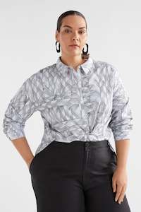 Womenswear: Elk Jagar Shirt White Line Print