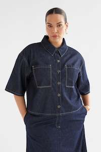 Womenswear: Elk Denym Pocket Shirt Blue Wash