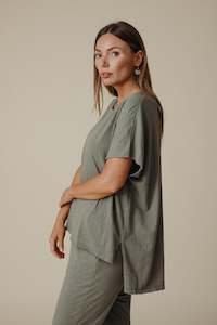 Womenswear: Talamaya Shoreline T-Shirt Dusty Olive