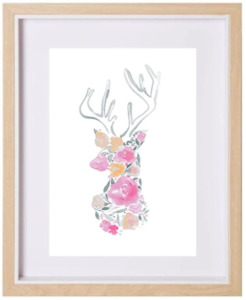 Painter - artist: END OF LINE - Floral Deer A4 Print