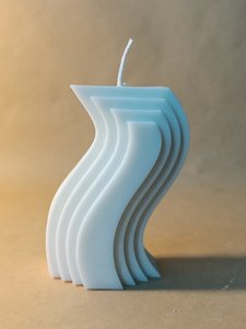 Wholesale - Wavy Striped Candle (White)