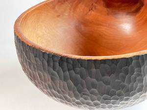 Hand Carved Ebonised Pohutukawa Bowl No629 - Hand Crafted Wooden Bowls - Gavin B…