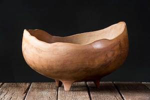 Three Legged Pohutukawa Bowl No605 - Hand Crafted Wooden Bowls - Gavin Brunton -…