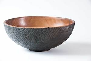 Hand Carved Ebonised Pohutukawa Bowl No595 - Hand Crafted Wooden Bowls - Gavin B…