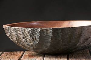 Hand Carved Pohutukawa Bowl No597 - Hand Crafted Wooden Bowls - Gavin Brunton - Kawau Island