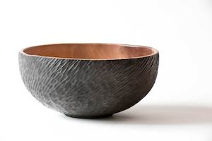 Hand Carved & Ebonised Pohutukawa Bowl No610 - Hand Crafted Wooden Bowls - G…