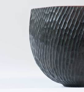 Hand Carved Ebonised Pohutukawa Bowl No590 - Hand Crafted Wooden Bowls - Gavin B…