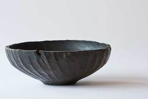 Hand Carved Ebonised Kanuka Bowl No427 - Hand Crafted Wooden Bowls - Gavin Brunt…