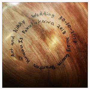 Products: Personalised Engraving - Hand Crafted Wooden Bowls - Gavin Brunton - Kawau Island