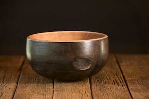 Products: Black Exterior Wooden Bowl No529 - Hand Crafted Wooden Bowls - Gavin Brunton - Kawau Island