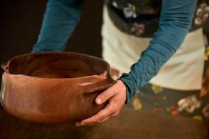 Wooden Bowl With Handles No526 - Hand Crafted Wooden Bowls - Gavin Brunton - Kawau Island