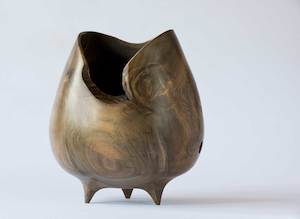 Puriri Wooden Vessel No385 - Hand Crafted Wooden Bowls - Gavin Brunton - Kawau Island