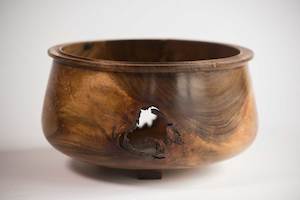 Knotty Wooden Bowl No664 - Hand Crafted Wooden Bowls - Gavin Brunton - Kawau Island