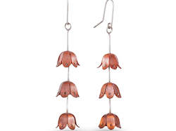 Triple Snowdrop Earrings Copper