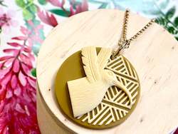 Tania Tupu Huia Song necklace - mustard