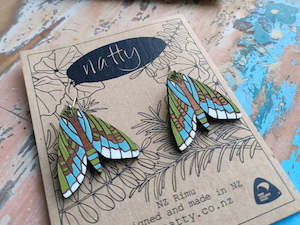 Natty Puriri Moth earrings