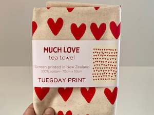 Cotton "Much Love" Teatowel