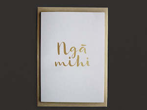 Card - Ngā Mihi - gold foil (Thankyou/Congratulations)