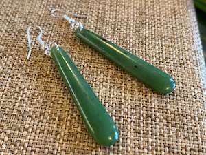 NZ Pounamu drop earrings - medium