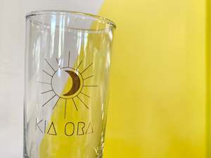 Gold KIA ORA hiball glass