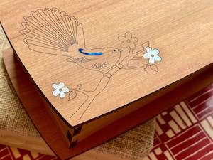 Gift: Rimu Jewellery Box with Fantail