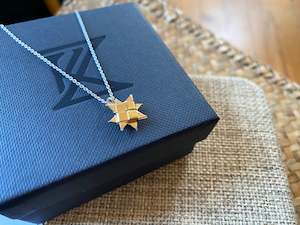 Woven Whetū Star Necklace - 10ct gold plated