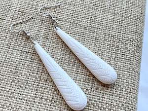 Carved Bone drop earrings