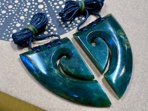 Gift: NZ Pounamu Joined Koru pendant - contemporary (set 2)