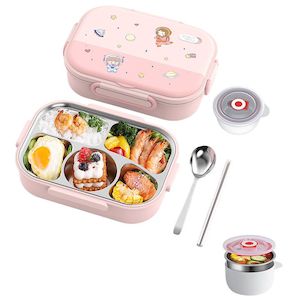 Internet only: 5 Compartments Insulated Stainless Steel Bento Lunch Box -Astronaut