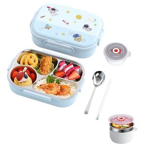 4 Compartments Insulated Stainless Steel Bento Lunch Box -Astronaut