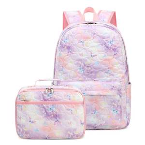 Pink Purple & Blue Butterfly School Bag Set