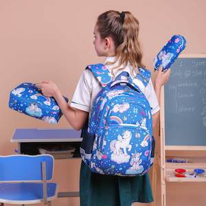 Internet only: Blue Rainbow Unicorn Backpack Set