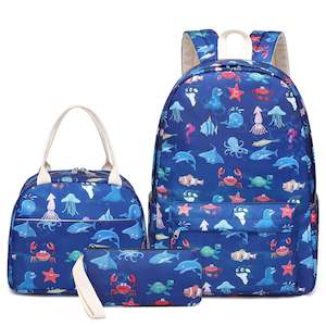 Ocean Animal School Bag Set