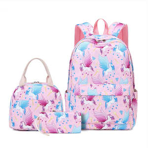 Cartoon Unicorn School Bag Set