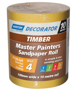 Norton Master Painters Sand Paper Rolls (Timber) 100mm x 10metres A123