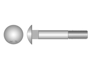 Fortress Coach Bolt & Nut M12 x 220mm ,240mm,260mm,280mm & 300mmT316 Stainless S…