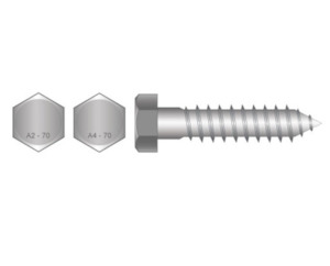 Fortress Hex HD Coach Screw 12mm x 250mm ,280mm & 300mm T316 Stainless Steel -Pack of 5