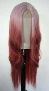 Pink Raspberry Ombre Lace Center Wig