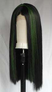 Lace Front Wigs Auckland New Zealand Online: Lime Streaked Black Lace Front Wig