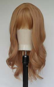 Peachy Pastel Blonde Fringed Wig