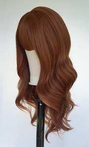 Orange Wigs: Copper Medium Fringed Wig