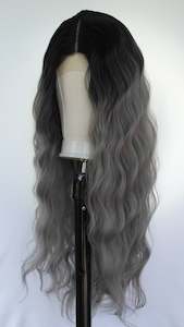 Dark Grey Water Wave Lace Front Wig