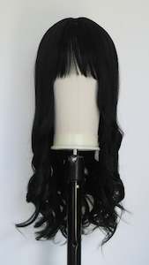 Long Black Fringed Wig