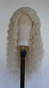 Platinum Blonde Long Curly Lace Front Wig