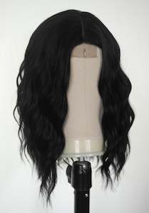 ( 16") Black Medium Lace Front Wig